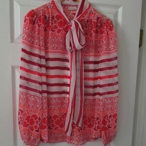 Red and White Women's Top
